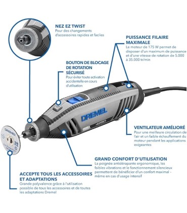 Outil multifonction Dremel 4250 JA avec kit de 35 accessoires