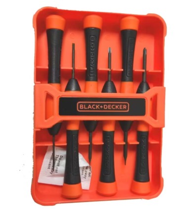Set de 6 tournevis de précisions Black & Decker