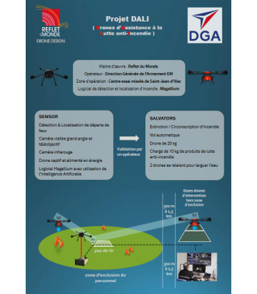 Système de drones d'assistance et de lutte contre les incendies (DALI)