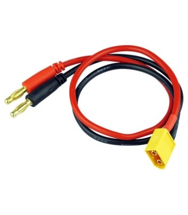 Cable de carga conector XT60 con cable de 30 cm, y el conector banana