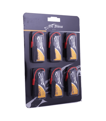 Pack 6 batteries Tattu 600mAh 30C 1S JST