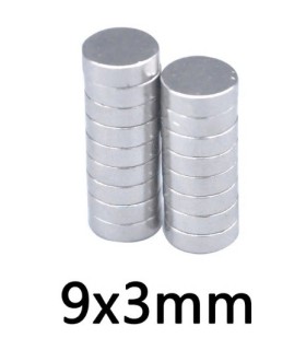 Aimants ronds au néodyme N35 9x3mm (par 5)