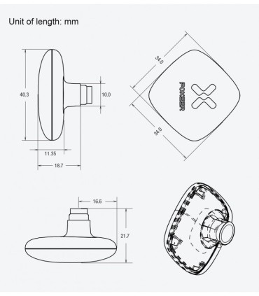 Antenne Foxeer ECHO PATCH 5.8 GHZ 8DBI-Kabel Versie