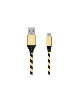 Cabo Micro USB - Preto/Ouro