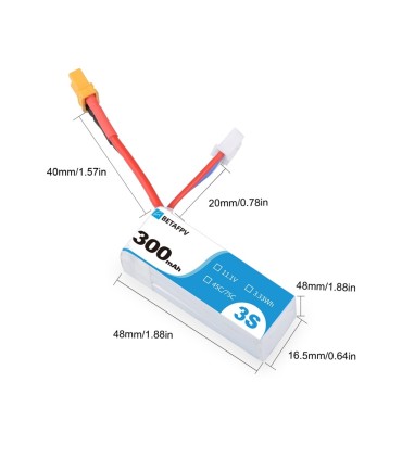 Lipo akku 3S 300mAh Beta FPV (2)