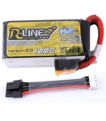Tattu R-Line V2 4S 1550mAh 100C Battery (detachable cable)