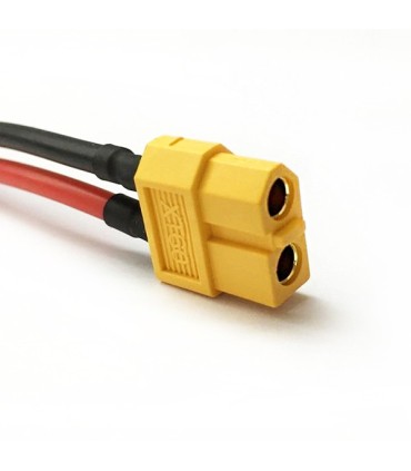 Connecteur XT60 sur câbles AWG14 de 10 cm