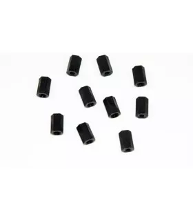 Spacer black nylon female/female M3x10 (by 10)