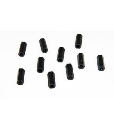 Separadores nylon negro hembra / hembra M3x15 (por 10)