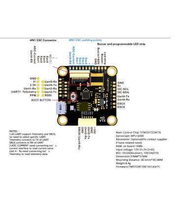 Controlador de vuelo con motor T F7 HD