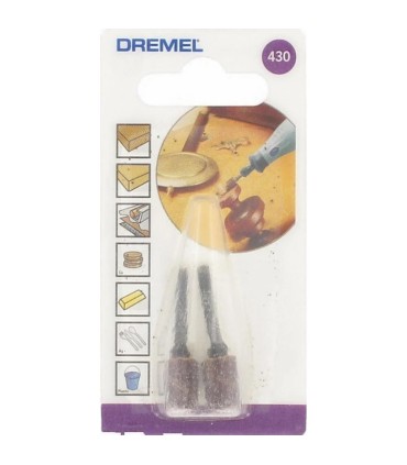 Dremel 430 Lote 2 Mandriles de lijado 2 Bandas de lijado Diámetro 6,4 mm madera metal