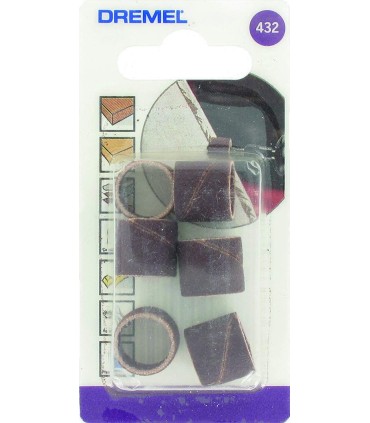 Dremel 432 Lot de 6 Bandes de Ponçage, Diamètre 13mm, Grain 120, pour Outil Multiusage Dremel