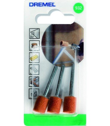 Juego de 3 muelas abrasivas Dremel 932 de óxido de aluminio de 9,5 mm