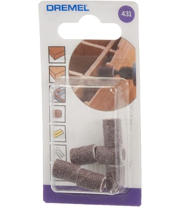 Dremel 431 Lot de 6 Bandes de Ponçage, Diamètre 6,4mm, Grain 60, pour Outil multiusage Dremel