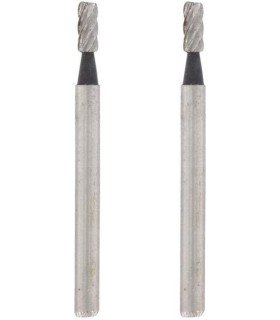 Dremel 194 conjunto de 2 fresadores de aço, extremidade cilíndrica, Ø 3,2 mm para gravura e gravação com ferramentas