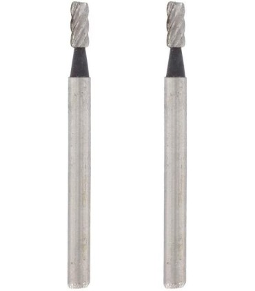 Dremel 194 conjunto de 2 fresadores de aço, extremidade cilíndrica, Ø 3,2 mm para gravura e gravação com ferramentas