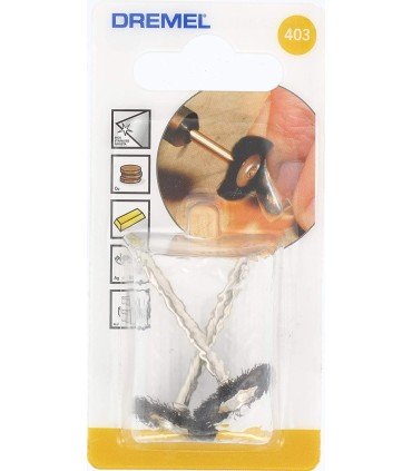 Dremel 403 Set di 2 spazzole di seta corona 19mm
