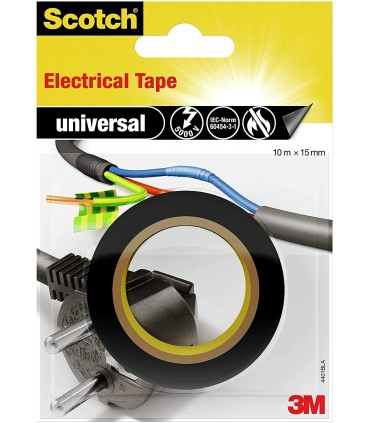 Cinta eléctrica 3M 10m x 15mm Negro