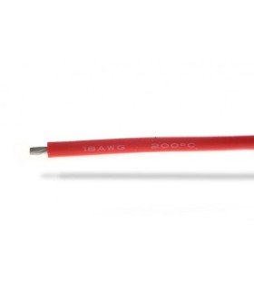 Cable de silicona suave rojo de 18 AWG
