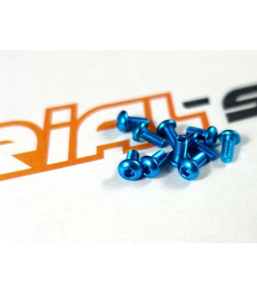 Set of 10 screws anodised aluminium domed head