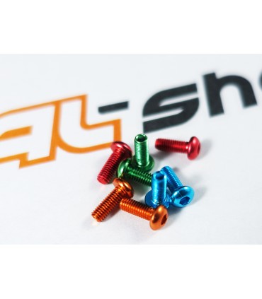 Set de 10 vis m3x8 aluminium anodisé tête bombée