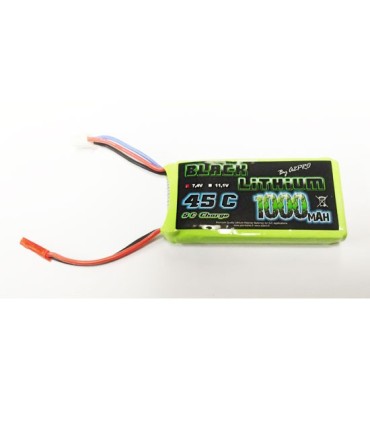 2 S 1000 mAh 45C nero batteria al litio