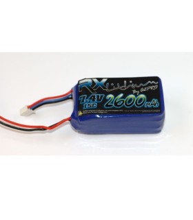Batterie Lipo 2S 2600mAh pour RX avec prise JR A2Pro