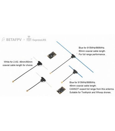 Antenne Dipole type T 2.4Ghz 80mm Beta FPV