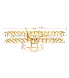 Maquette d'avion en bois Maquette WRIGHT FLYER 500mm