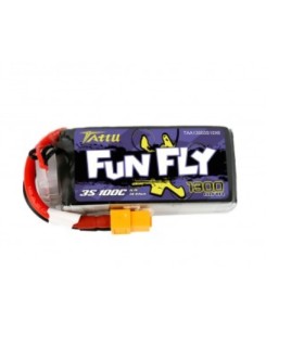 batterie Lipo tattu 3S 1300mAh 100C FunFly